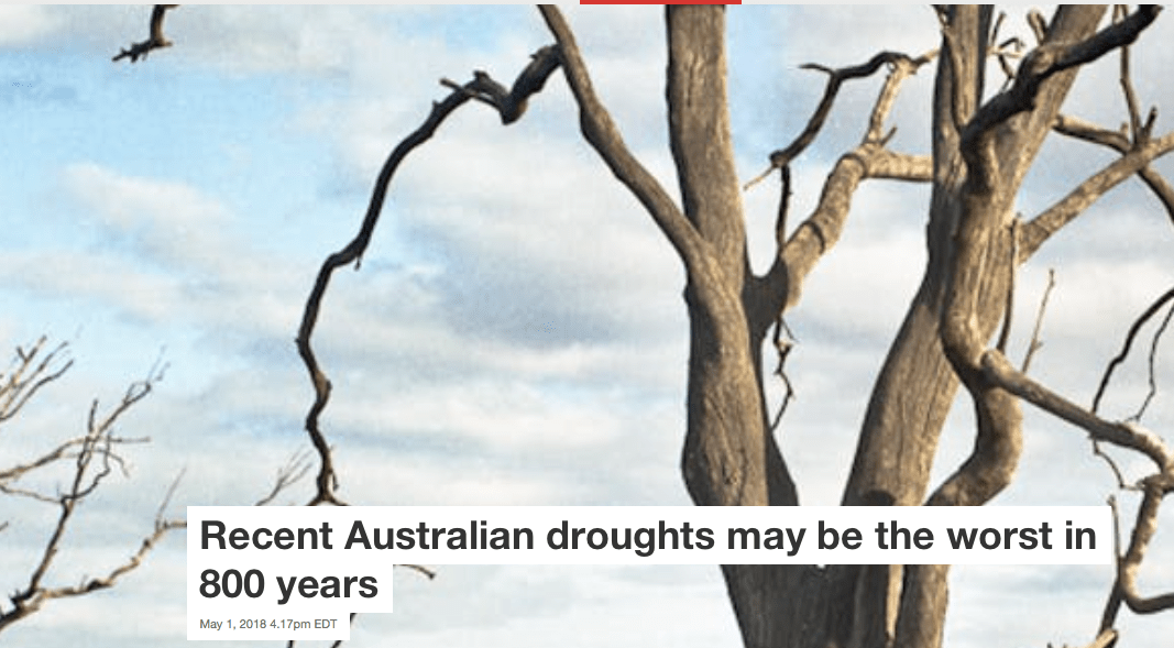 Australia’s growing drought and new research about Climate Change vs. historical cycles