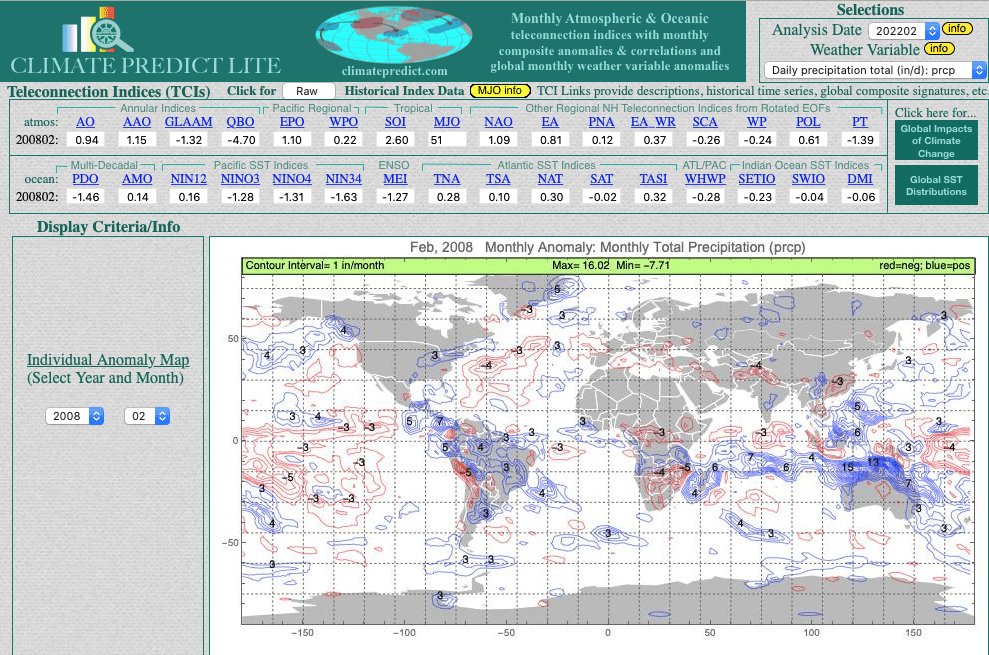 ClimatePredict rainfall similarities between 2008 and 2022 tornado seasons